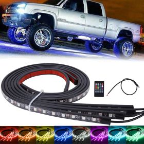 Car Underglow Light Flexible Strip LED Underbody Lights Remote APP Control Car Led Neon Light RGB Decorative Atmosphere Lamp (Option: Remote Control)